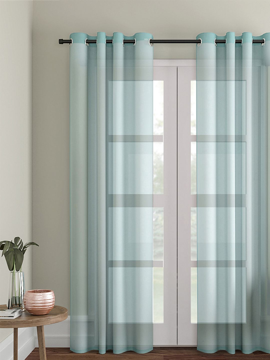 Soumya Blue Single Sheer Door Curtain Price in India
