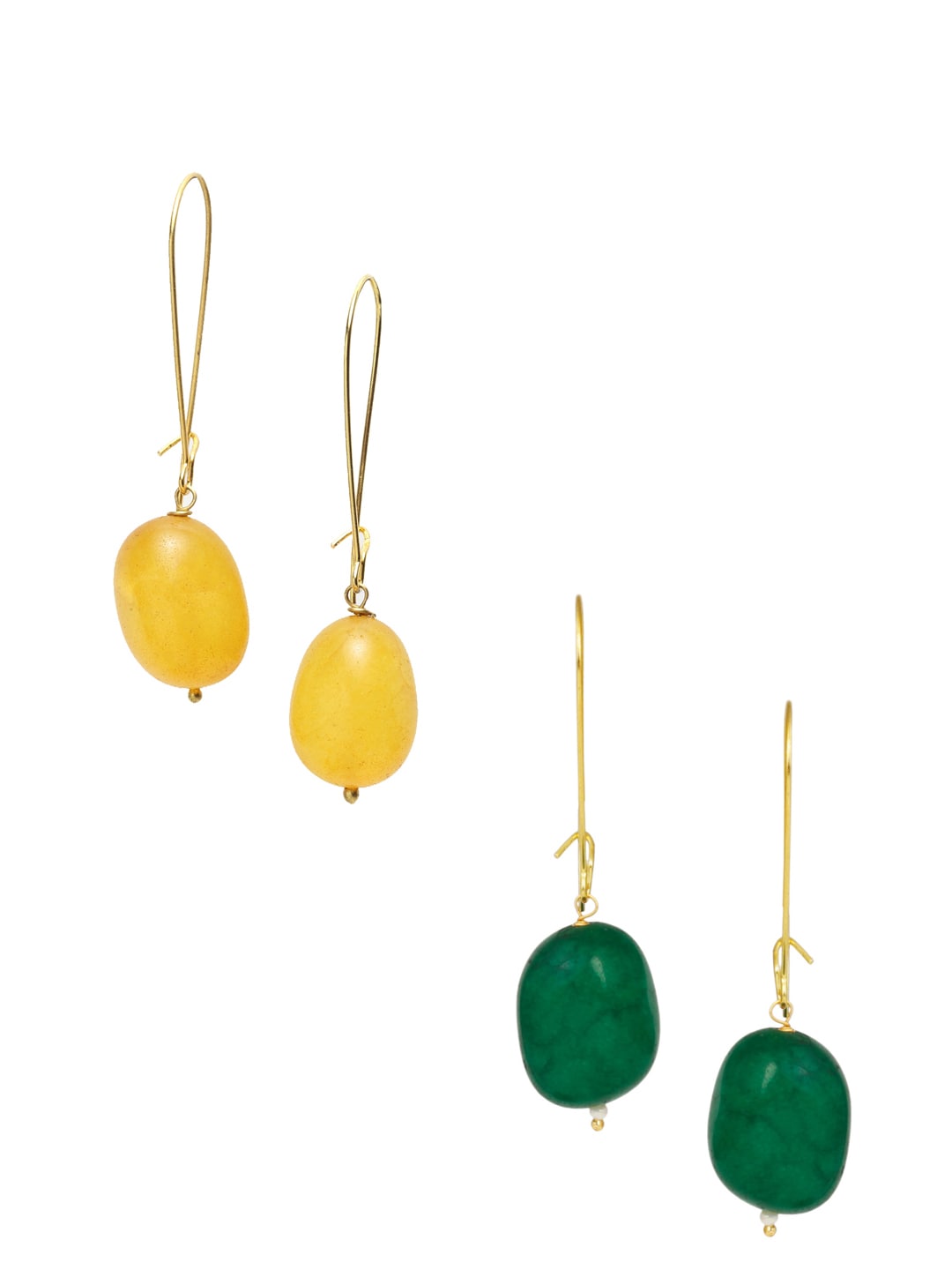 DUGRISTYLE Set of 2 Oval Drop Earrings Price in India