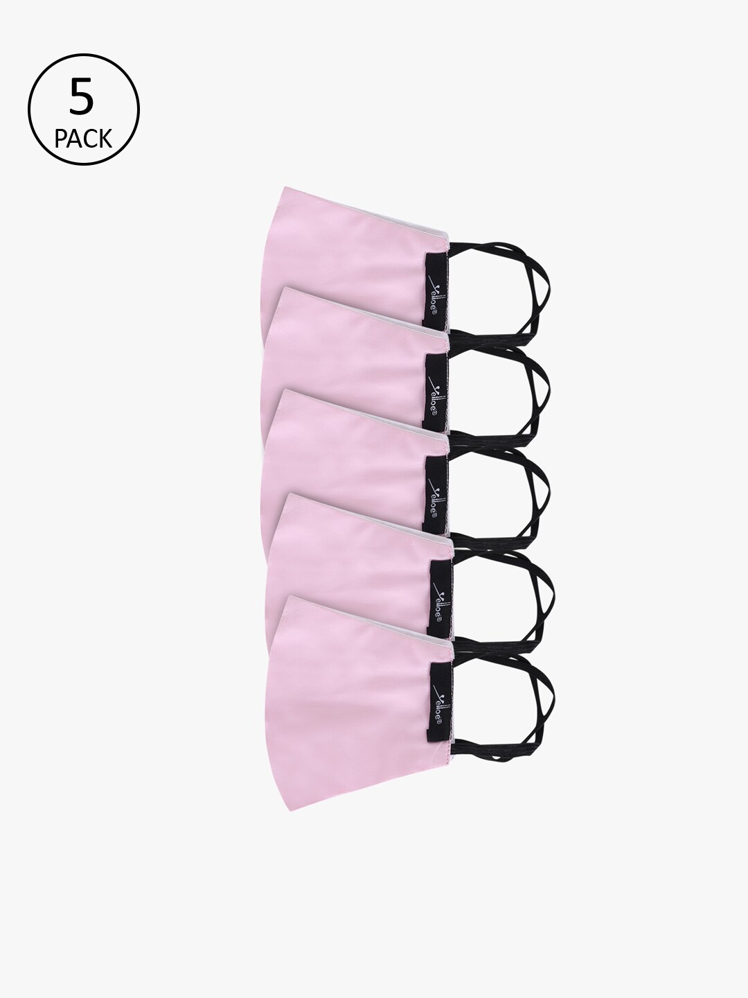 yelloe Unisex Pack of 5 Reusable 3-Ply Cloth Mask Price in India