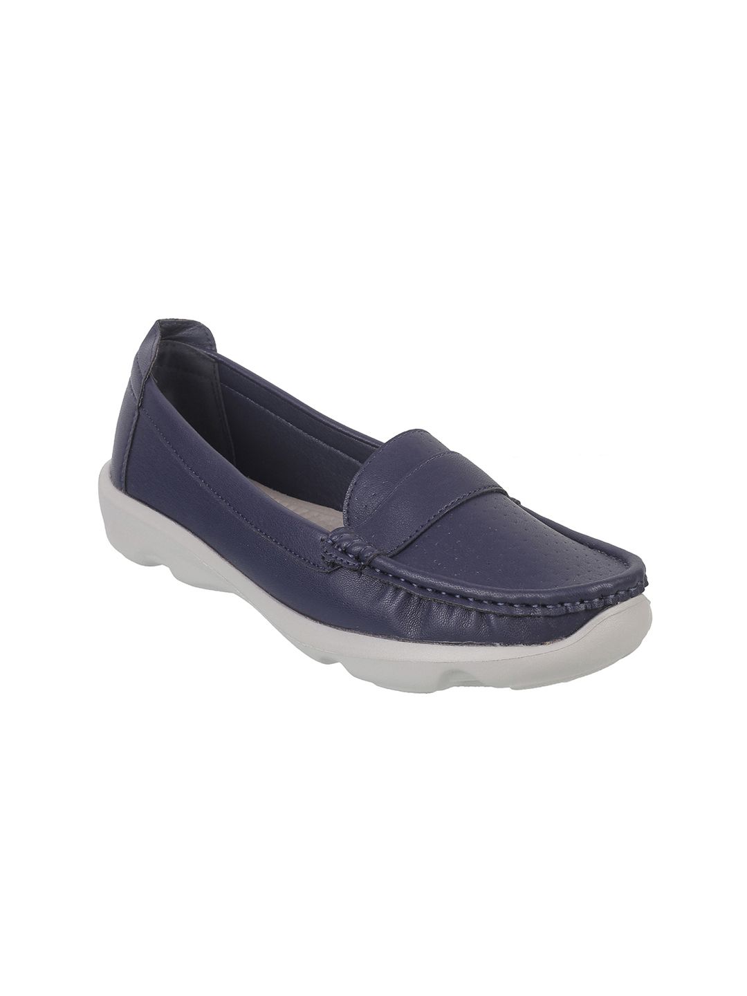 Metro Women Navy Blue Loafers Price in India