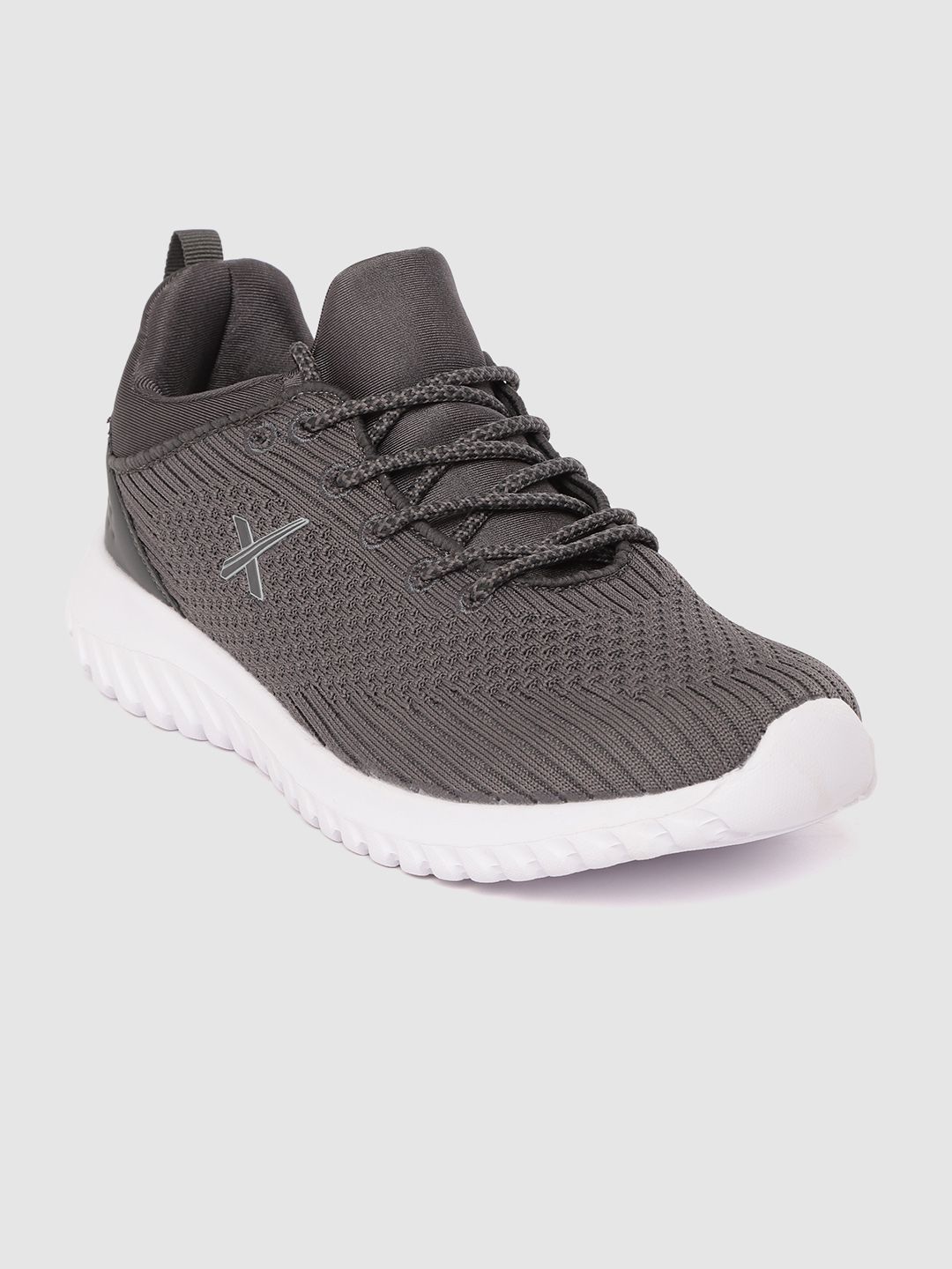 HRX by Hrithik Roshan Men Charcoal Grey Woven Design Knit Run 1.0 Running Shoes