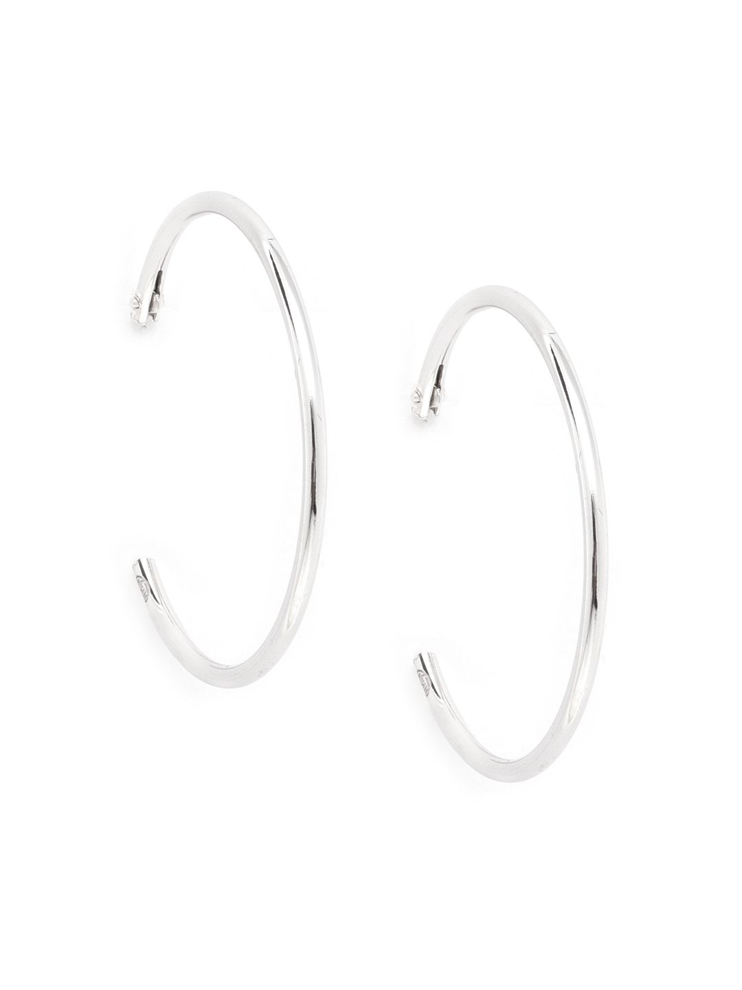 Carlton London 925 Sterling Silver- Rhodium-Plated Circular Hoop Earrings Price in India