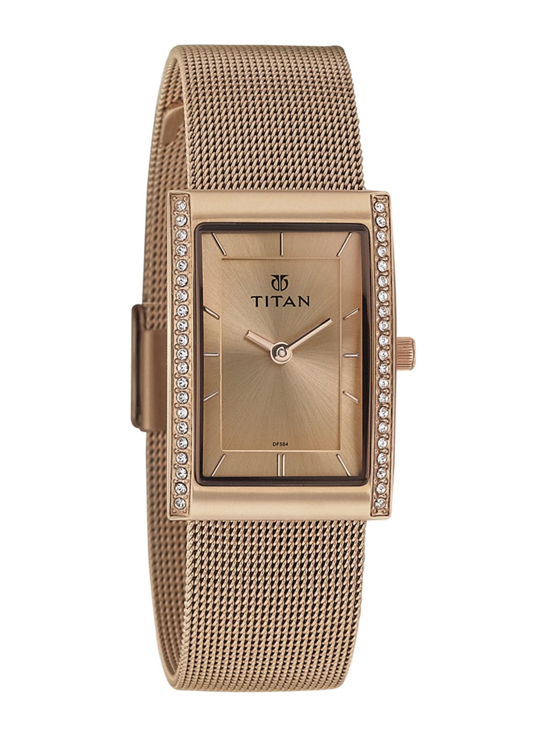 Titan Women Rose Gold-Toned Dial Watch 95034SM01J Price in India