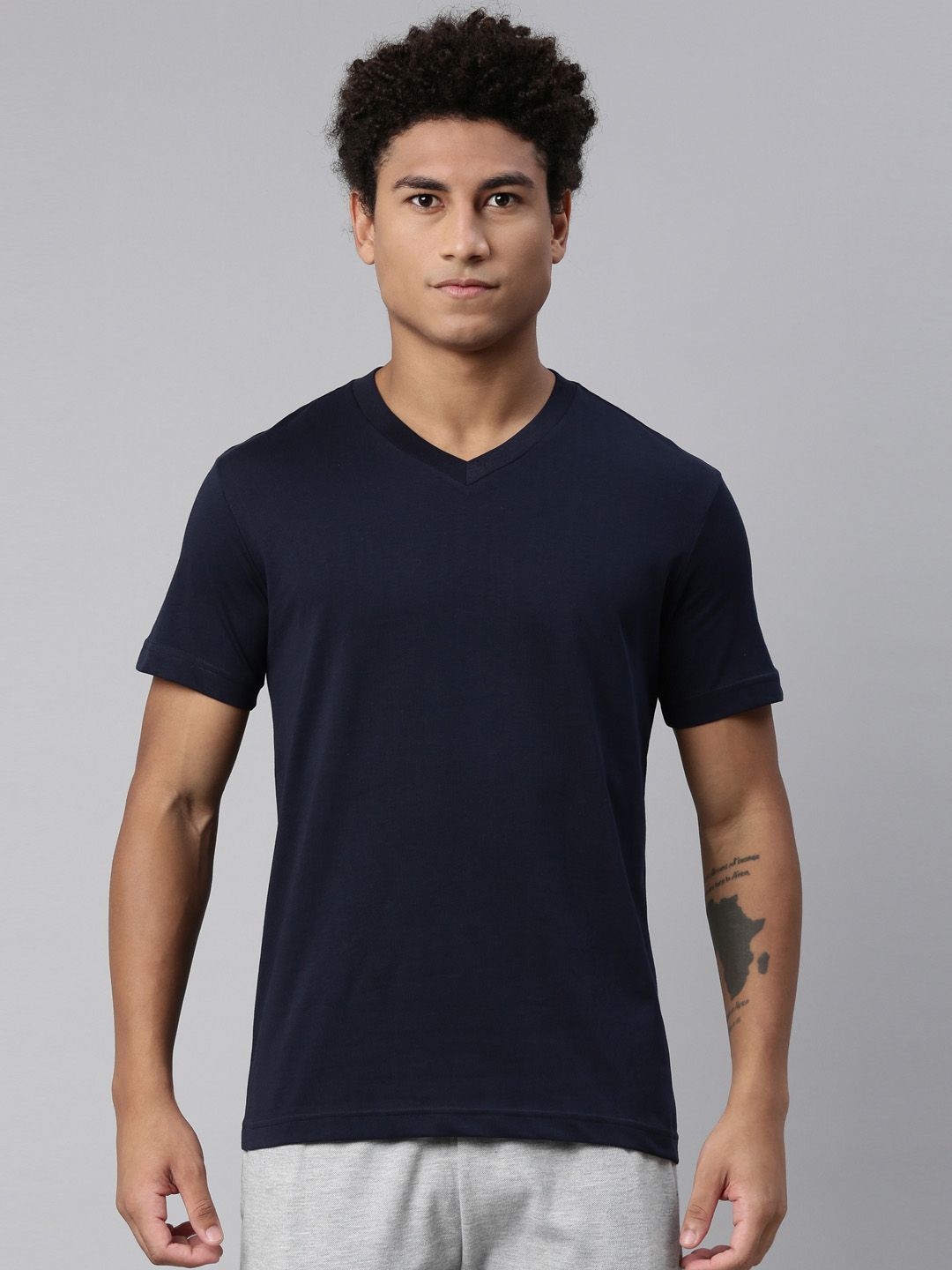 Levis Men Smartskin Technology Pure Cotton V-Neck Lounge T-shirts-026