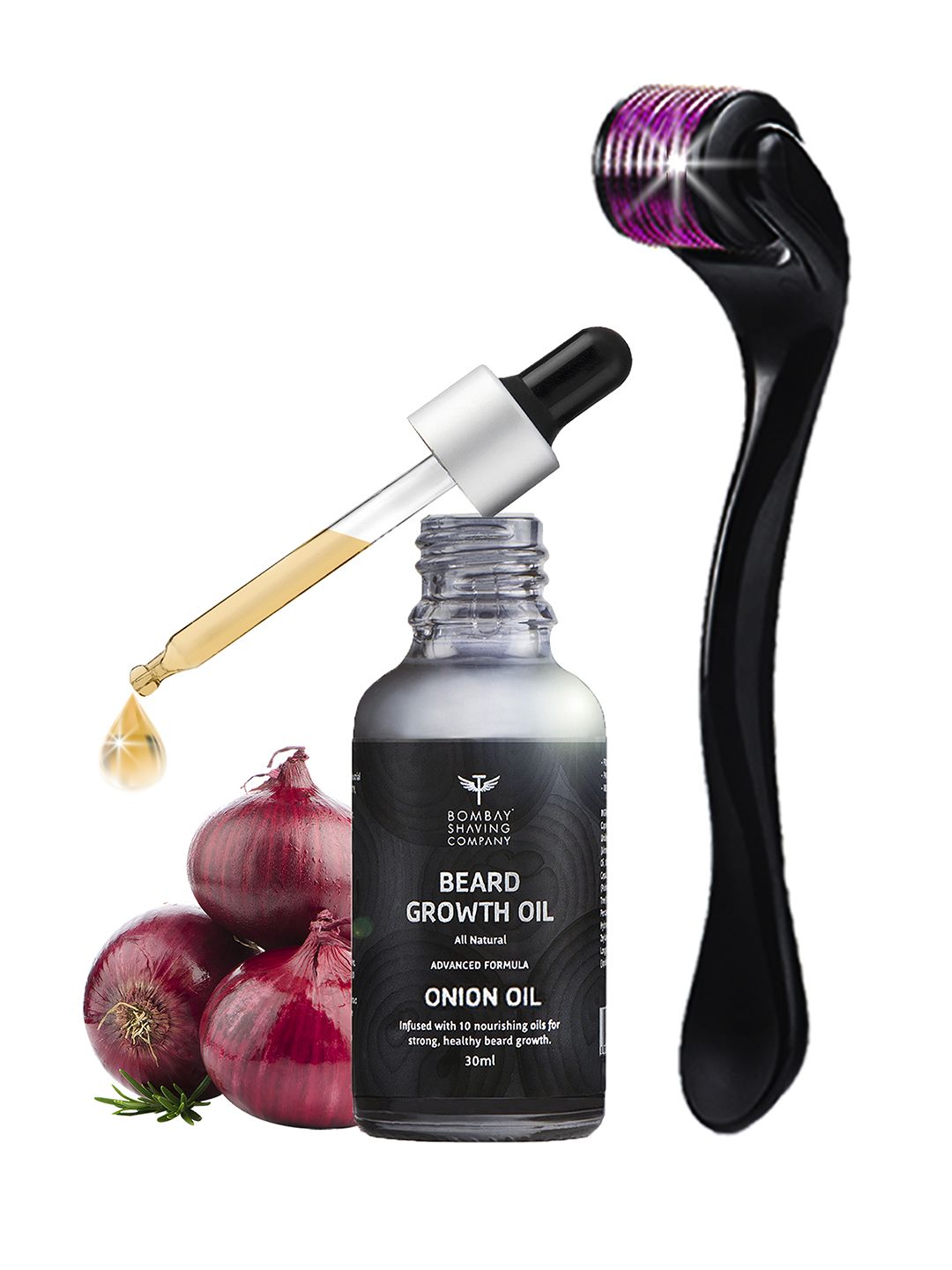 Bombay Shaving Company Beardinator Growth Kit Beard Growth Oil 30ml & Dermaroller
