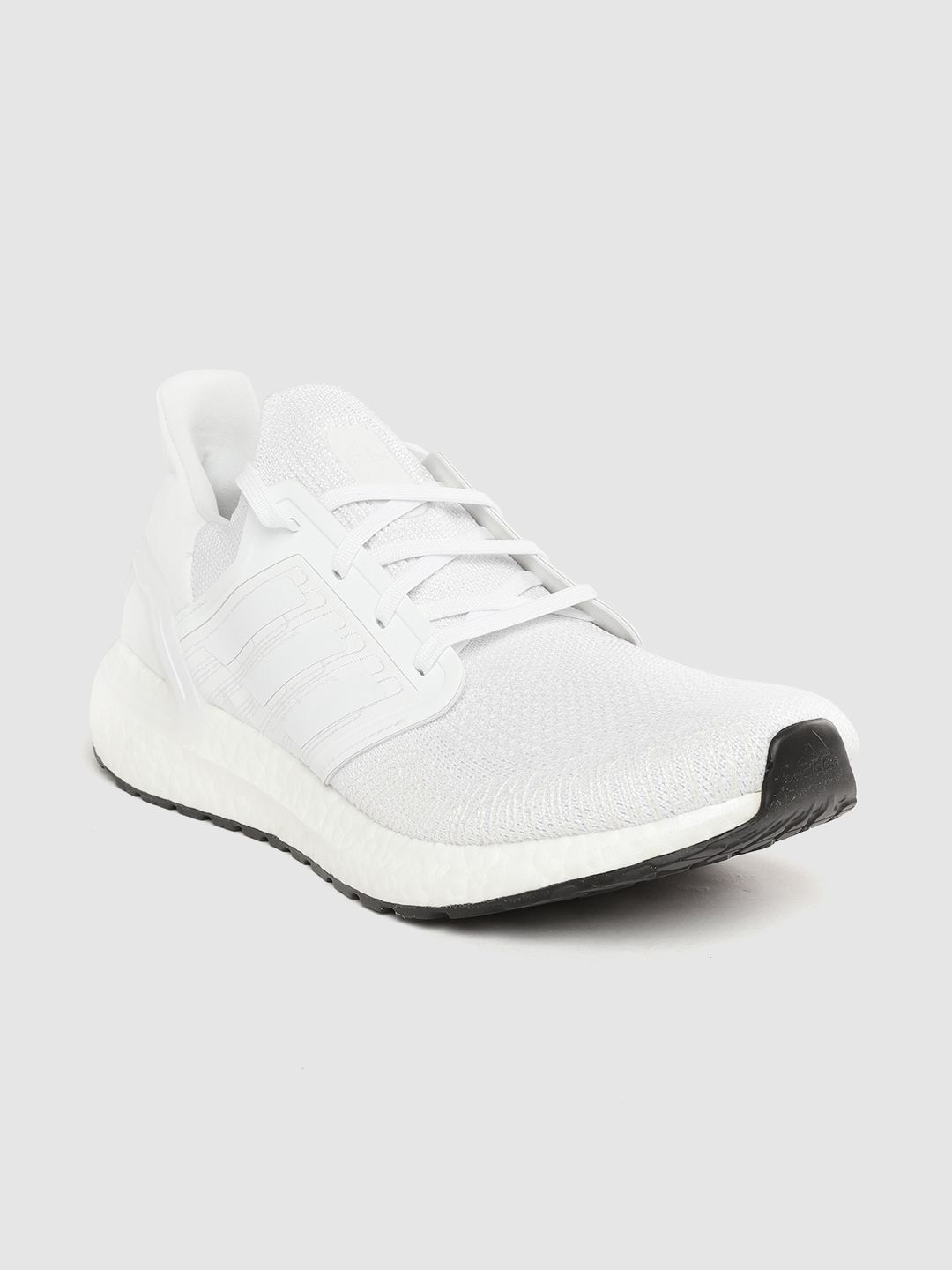 ADIDAS Men White Ultraboost 20 Woven Design Running Shoes