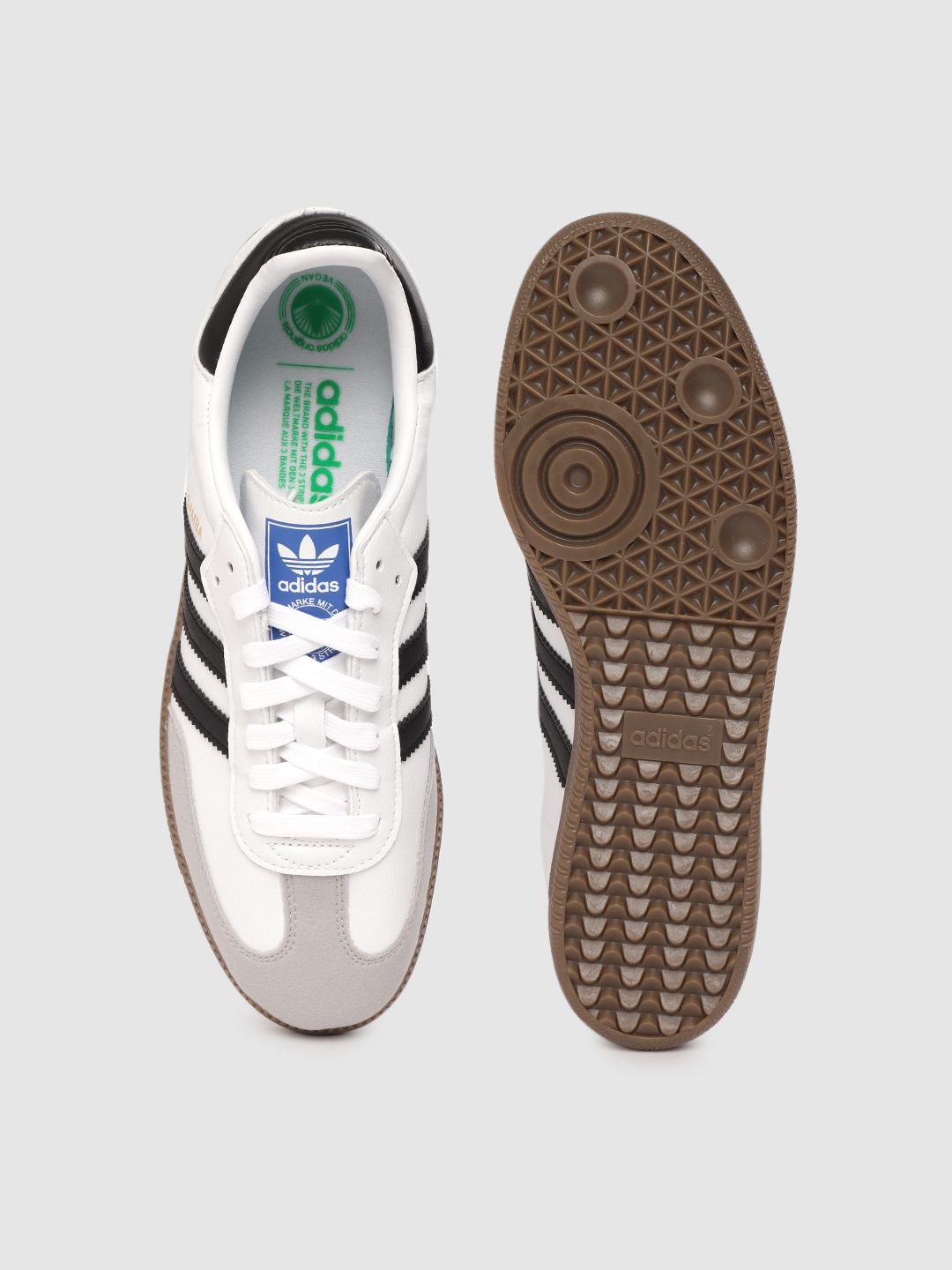 Buy ADIDAS Originals Men White & Grey Samba Vegan Sneakers