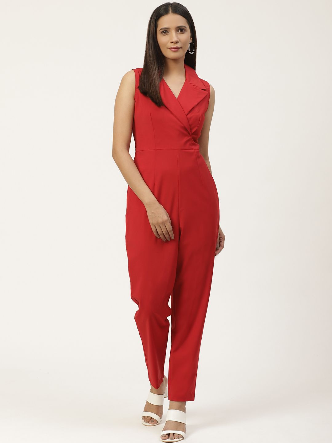 WoowZerz Women Red Solid Basic Jumpsuit Price in India