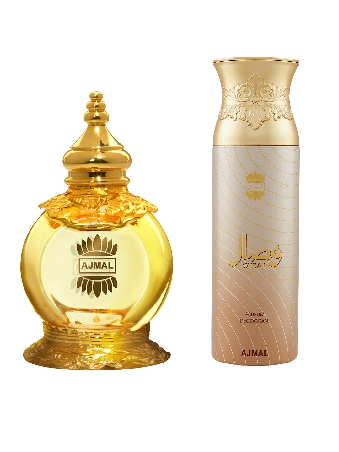Ajmal Unisex Set of2 MukhallatAlWafa Attar Perfume 12ML & Wisal DeoBody Spray 200ml Price in India