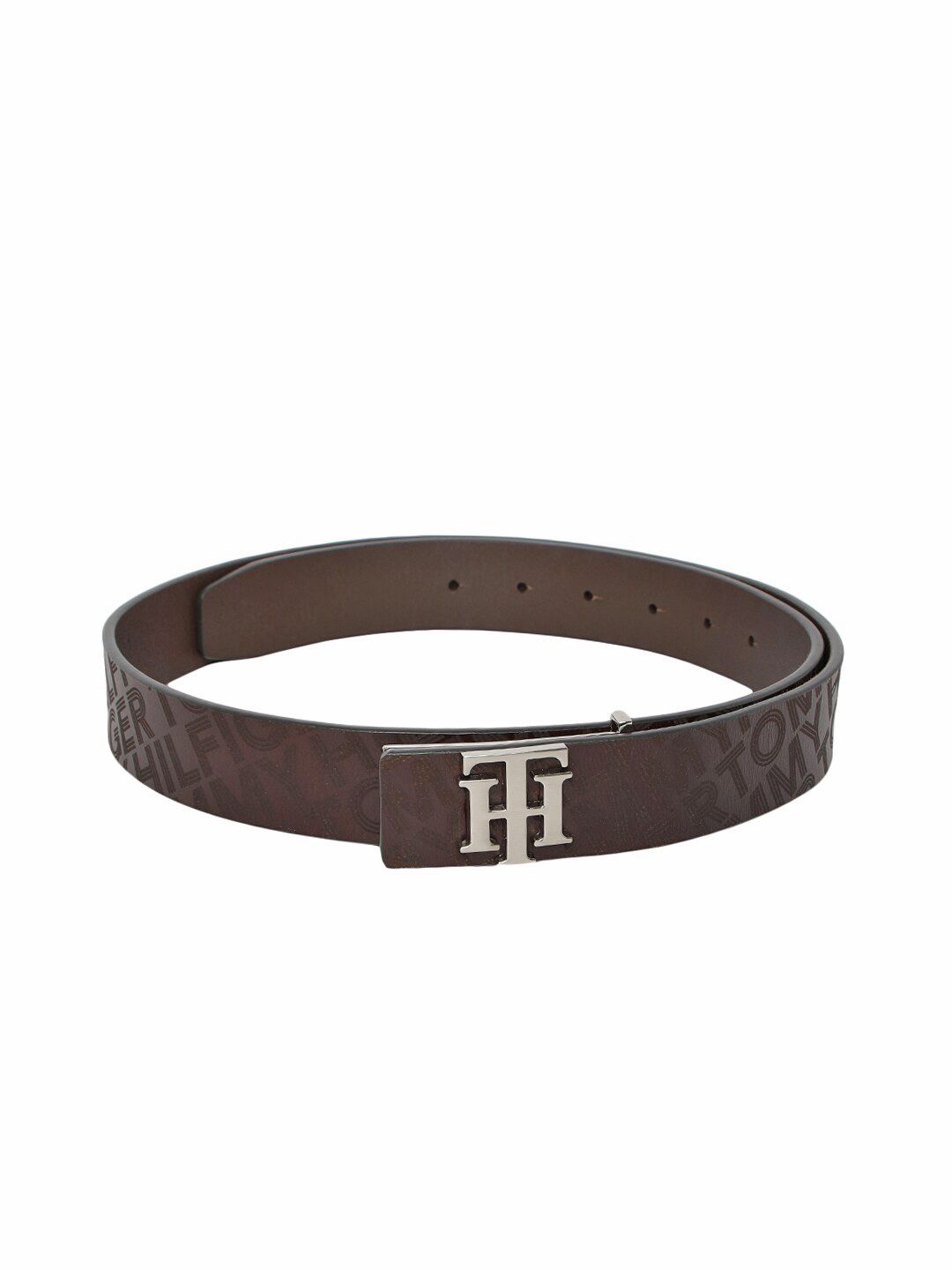 Tommy Hilfiger Men Brown Textured Leather Belt