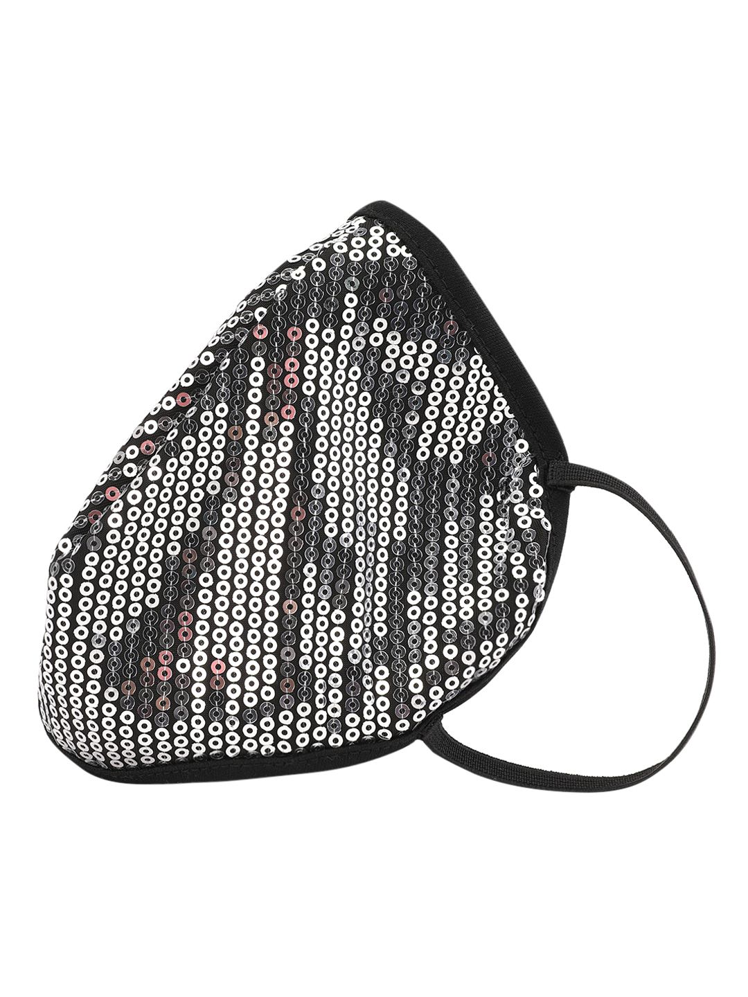Kazo Adults Black Sequinned 2 Ply Reusable Face Mask Price in India