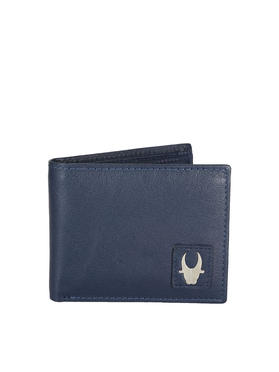 WildHorn Unisex Navy Genuine Leather Wallet Price in India