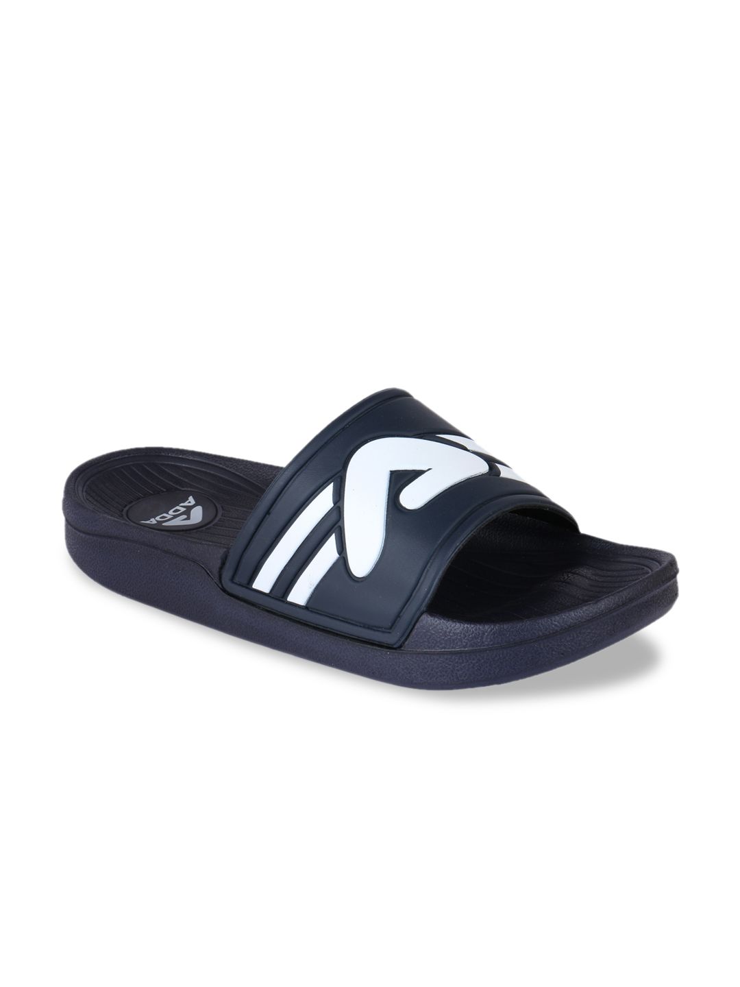 Adda Men Navy Blue Colourblocked Sliders