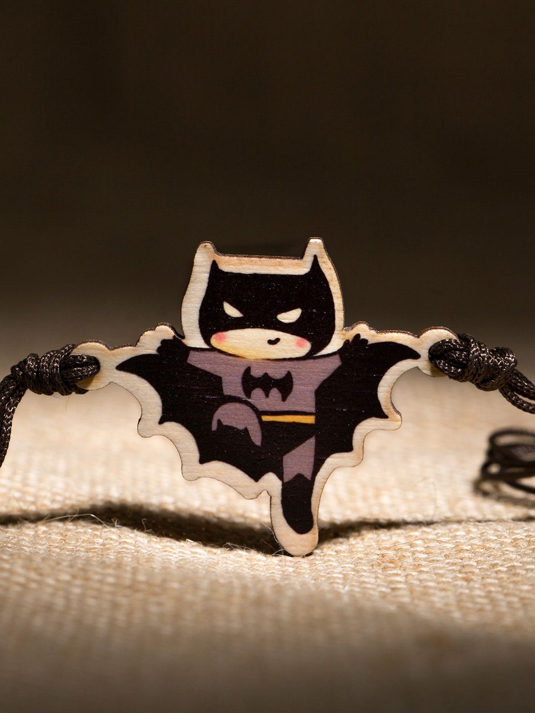 Bigsmall Black Batman Wooden Rakhi Price in India