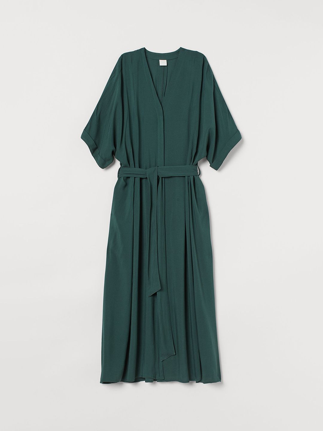 Buy H&M Women Green Solid Kaftan Dress With Tie-Up - Dresses for Women  12081312 | Myntra