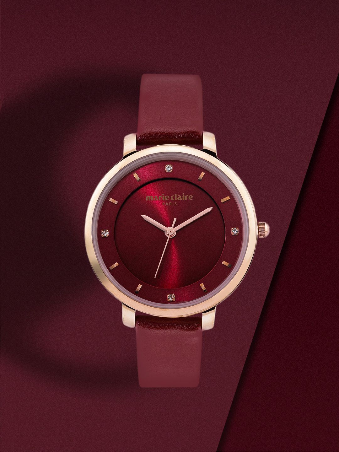 Marie Claire Women Burgundy Analogue Watch MC-SS20-004C Price in India