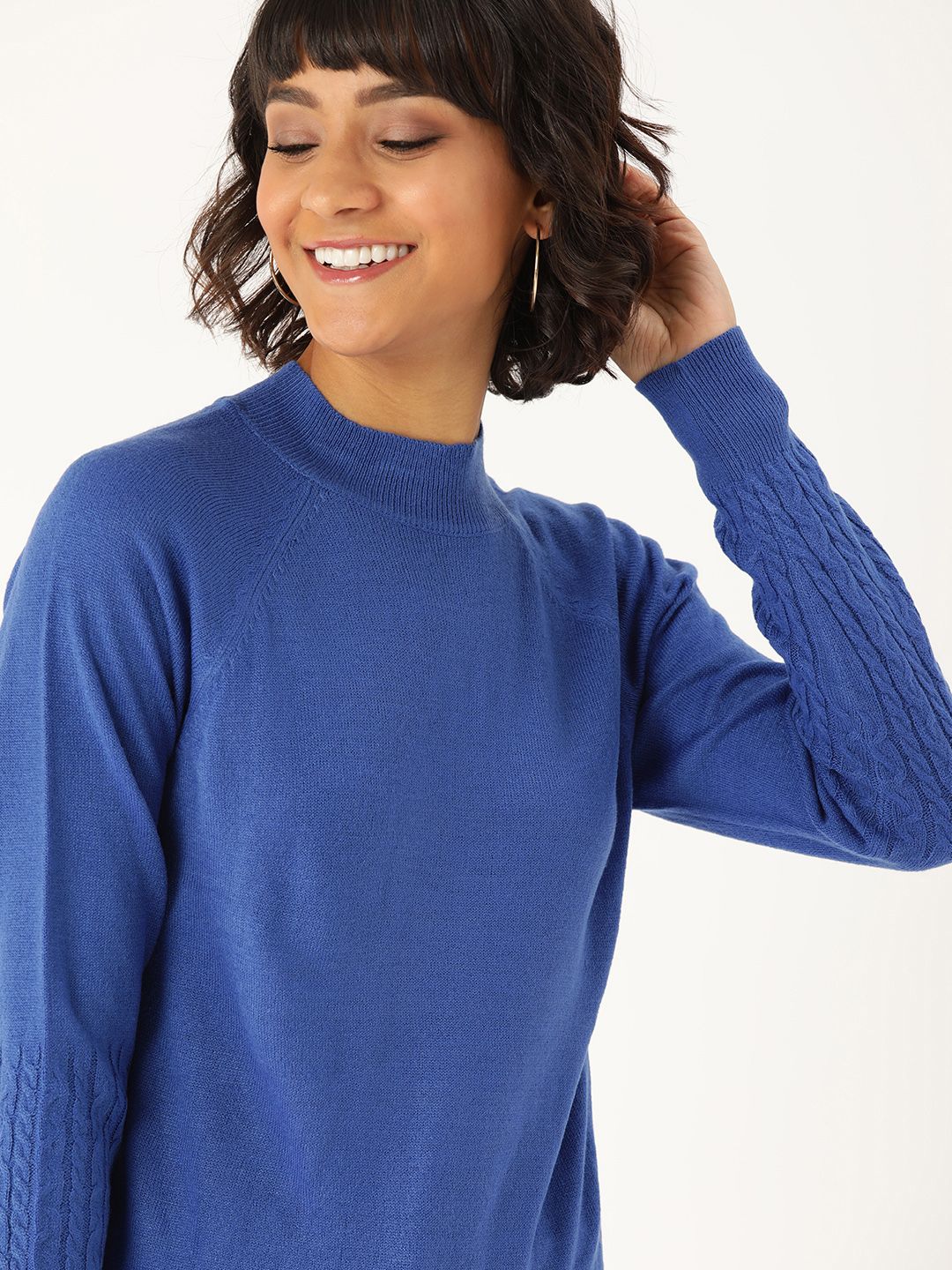 DressBerry Women Blue Solid Acrylic Sweater Price in India