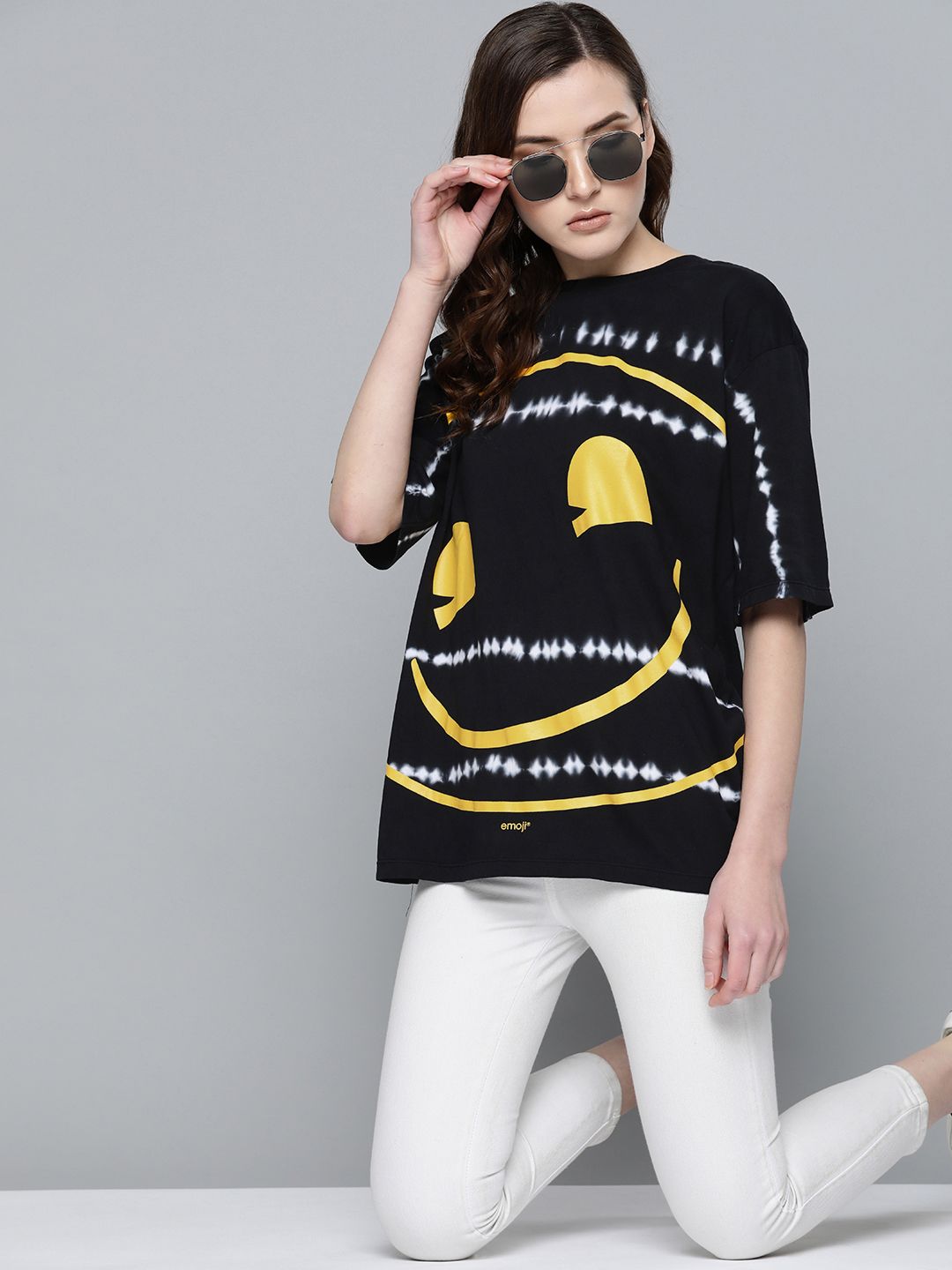 Kook N Keech Women Black & Yellow Printed Round Neck T-shirt