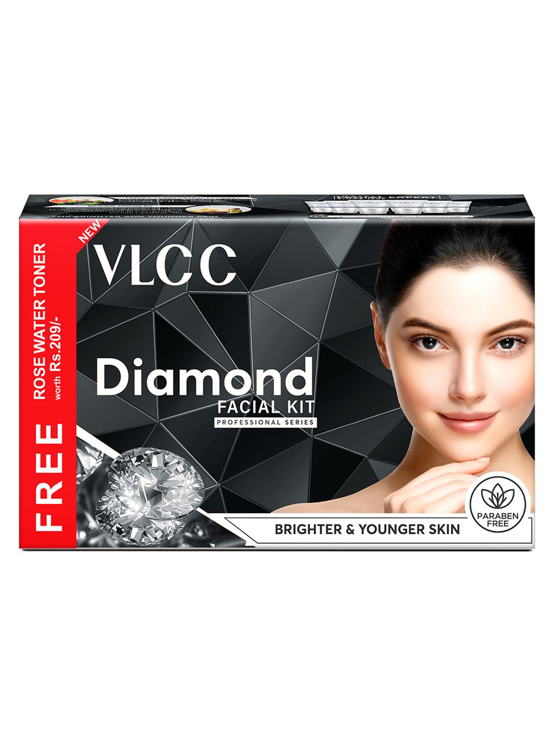 VLCC VLCC Diamond Facial Kit - 300g with Free Rose Water Toner with Colloidal Diamond - 100 ml