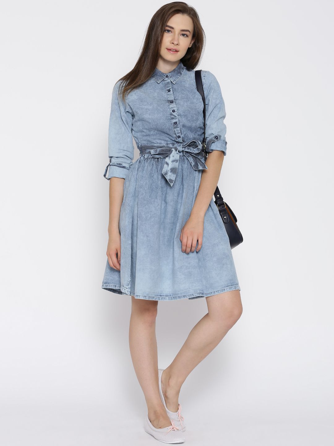 Buy Tokyo Talkies Blue Denim Fit & Flare Dress - Dresses for Women 1211587  | Myntra