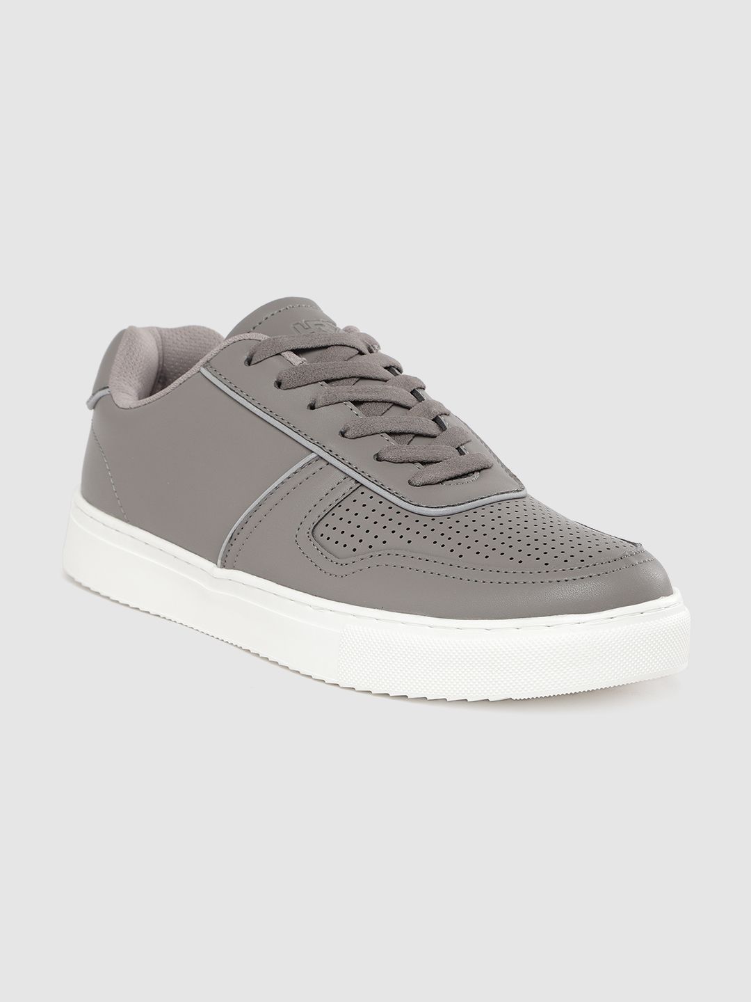 HRX by Hrithik Roshan Men Grey Perforated Sneakers