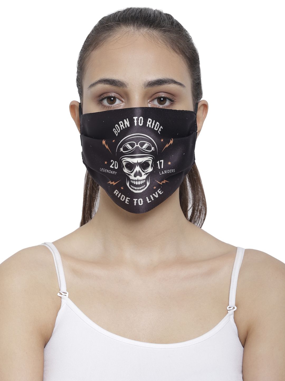 The House of Tara Unisex Black & White Wrinkle Free Reusable 3-Ply Protective Outdoor Mask Price in India