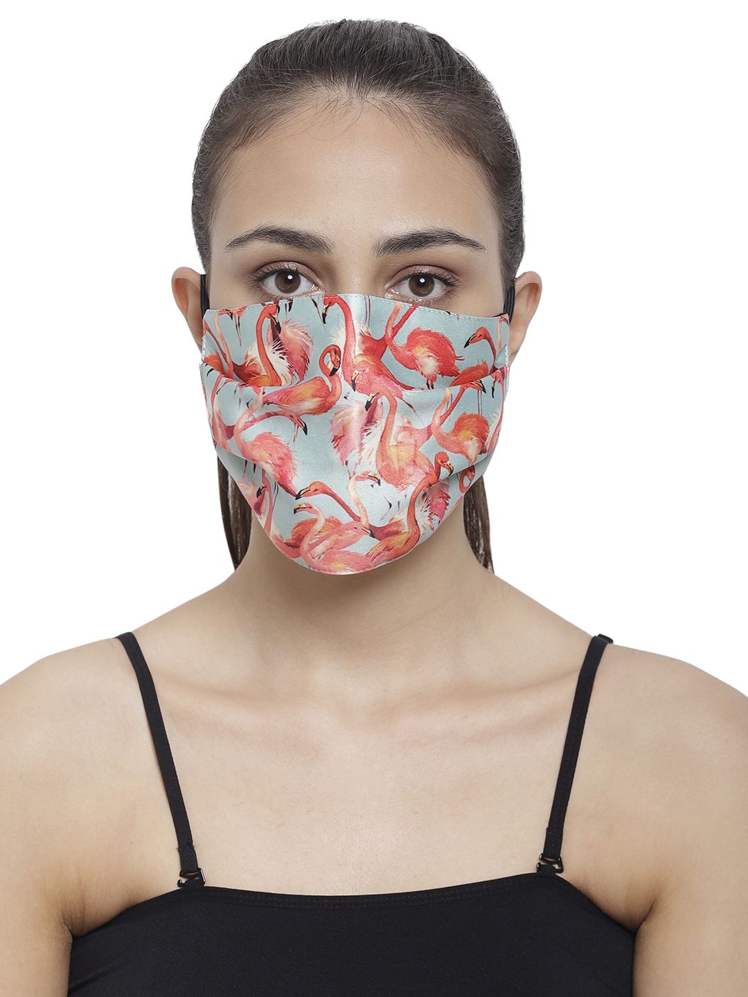 The House of Tara Unisex Blue & Red 3 Ply Printed Reusable Wrinkle free Cloth Mask Price in India