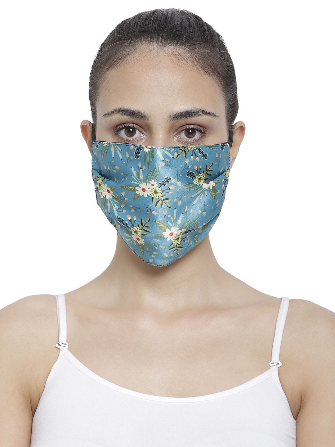 The House of Tara Unisex Blue & White Wrinkle Free Reusable 3-Ply Protective Outdoor Mask Price in India