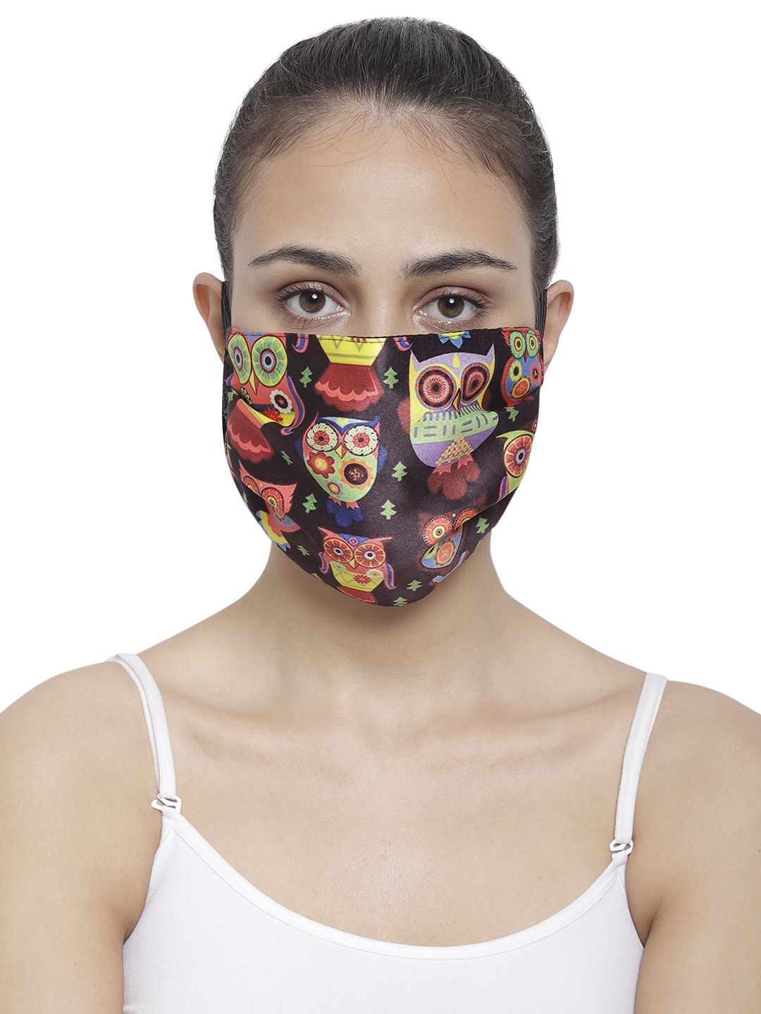 The House of Tara Unisex Black & Grey 3 Ply Printed Reusable Cloth Mask Price in India