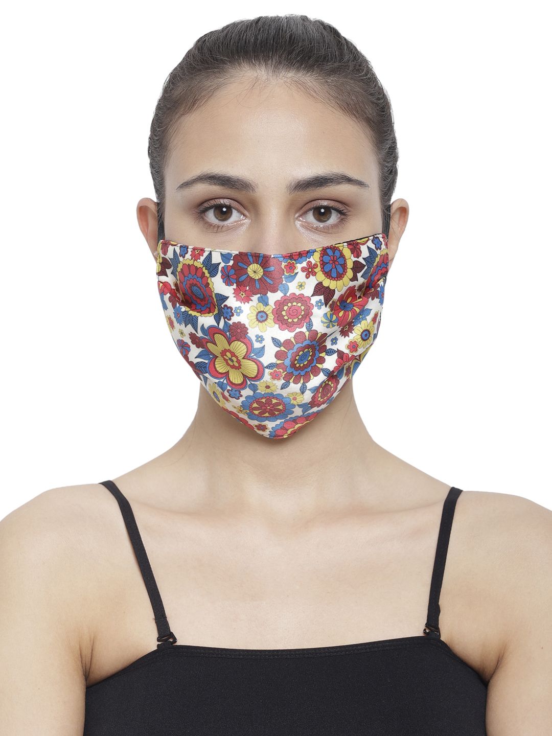 The House of Tara Adults Multicoloured Printed 3-Ply Reusable Cloth Mask Price in India