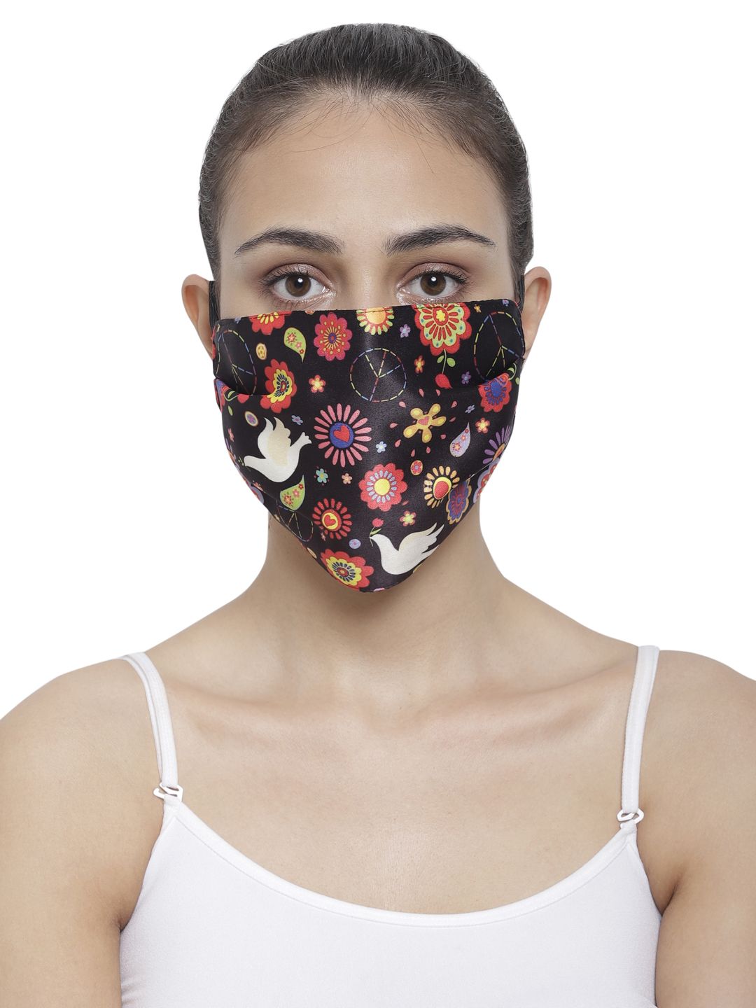 The House of Tara Unisex Multicoloured Printed 3-Ply Reusable Wrinkle-Free Fabric Mask Price in India