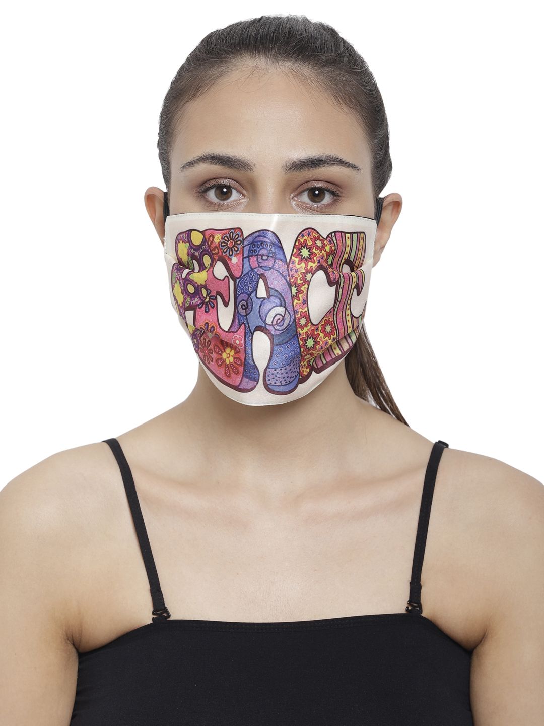 The House of Tara Adults Multicoloured Printed 3-Ply Reusable Cloth Mask Price in India