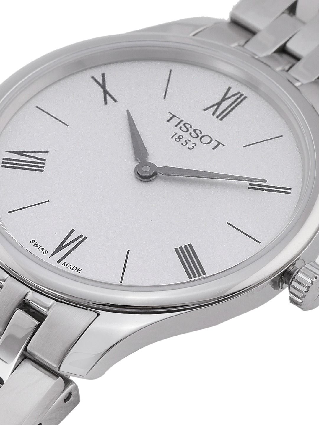 Buy TISSOT Women Silver-Toned Tradition 5.5 Lady 31.00 Swiss  display picture 1