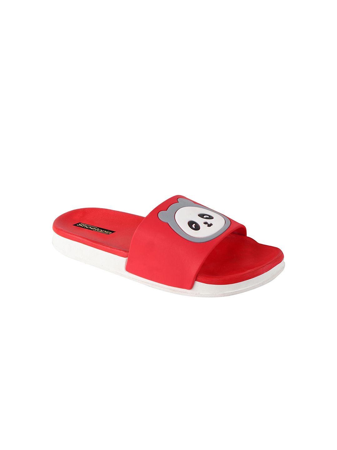 Shoetopia Women Red Self Design Sliders Price in India