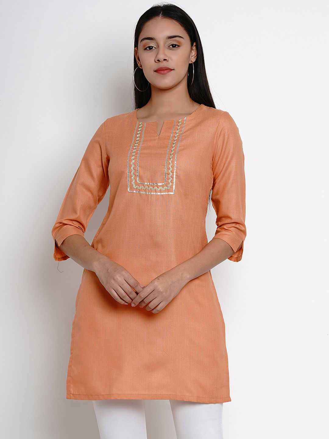 Bhama Couture Orange Tunic With Gota Detailing Price in India