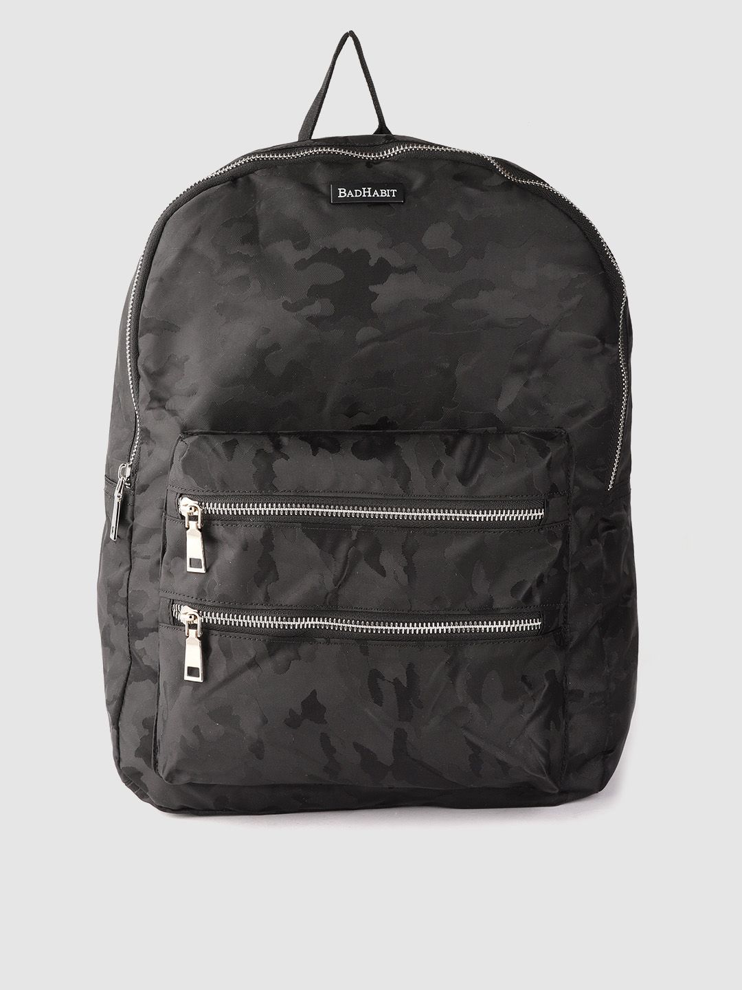 BAD HABIT Unisex Black Camouflage Pattern 15 Inch Laptop Backpack Price in India