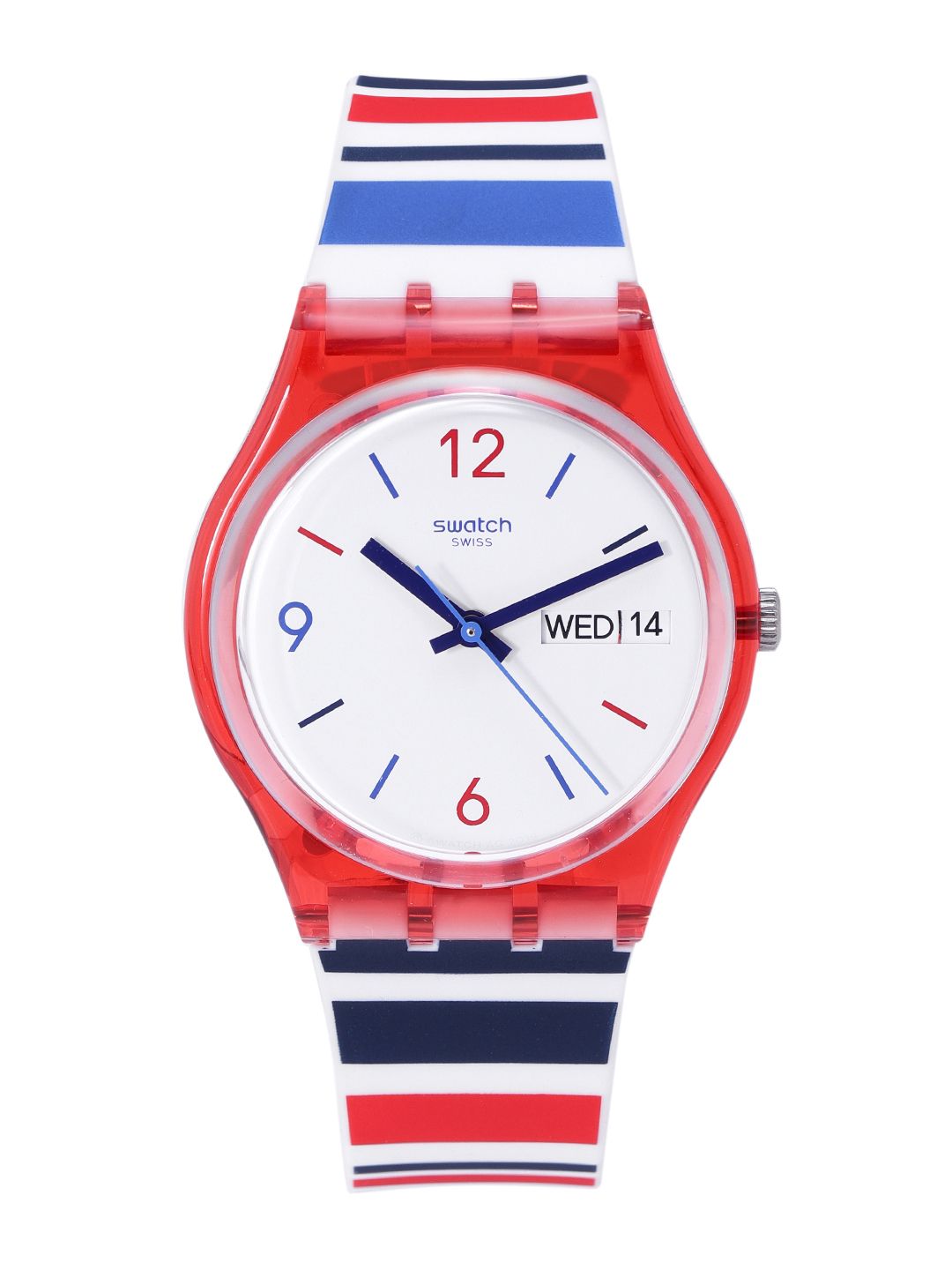 Swatch Unisex White Water Resistant Analogue Swiss Made Watch GR712 Price in India