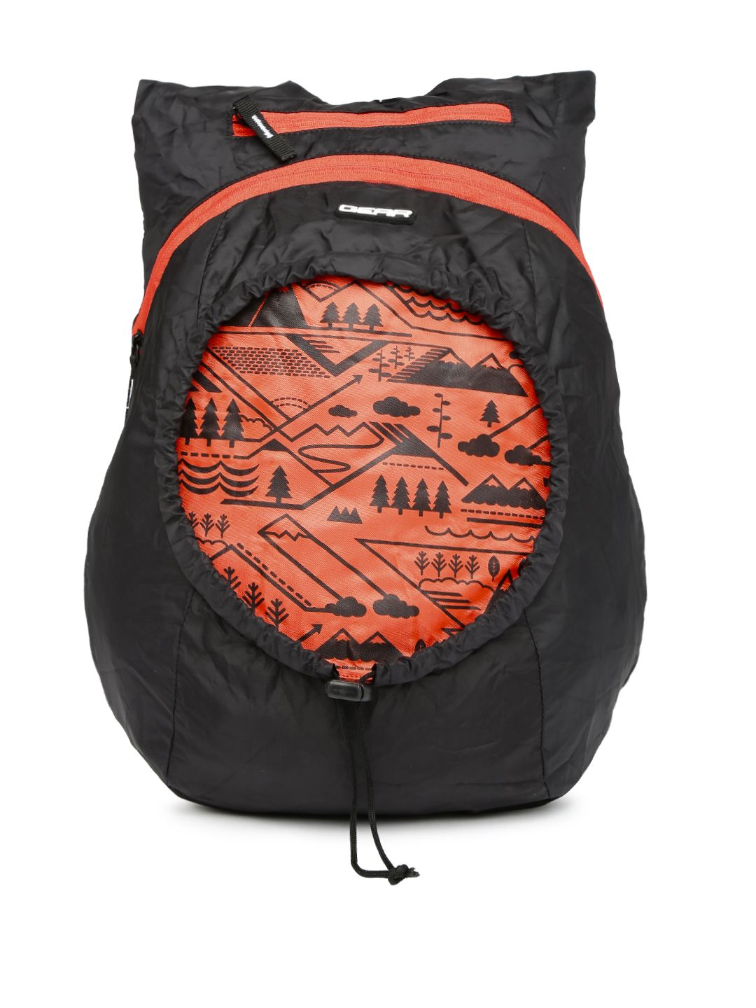 Gear Unisex Black & Orange Foldable Backpack Price in India
