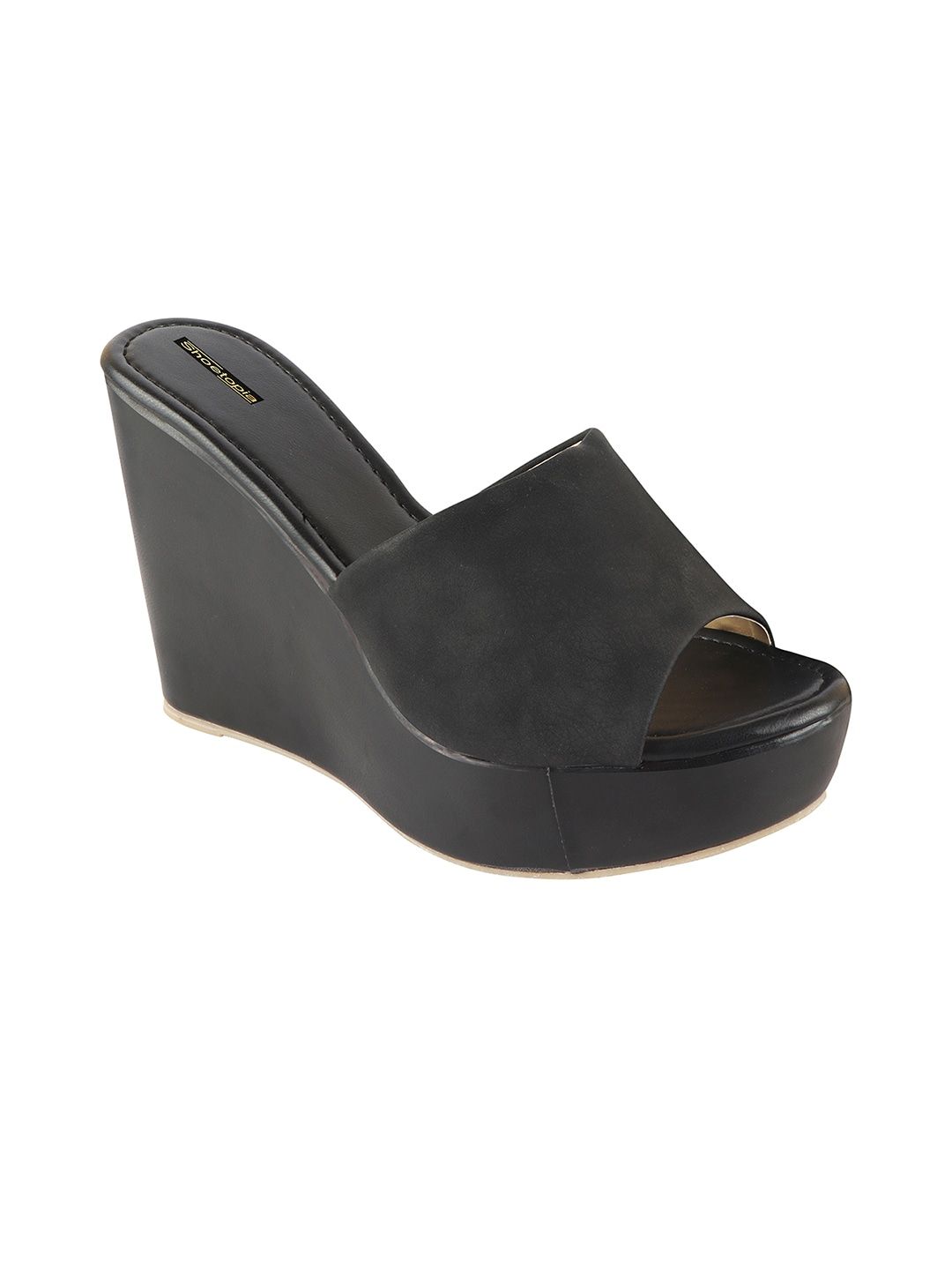 Shoetopia Women Black Solid Wedges Price in India