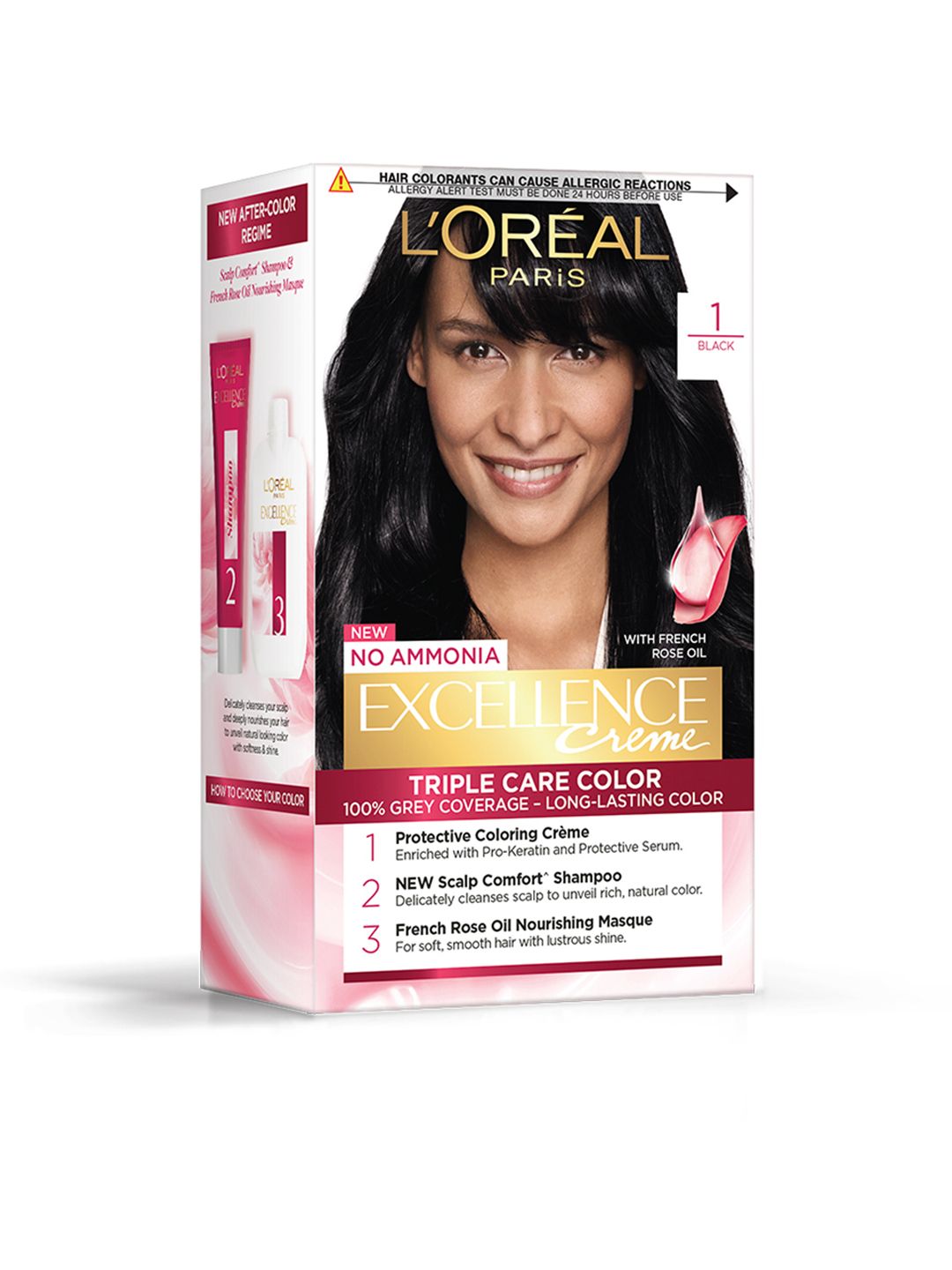LOreal Paris Excellence Creme Triple Care Hair Color 72 ml+100g - Black 1 Price in India