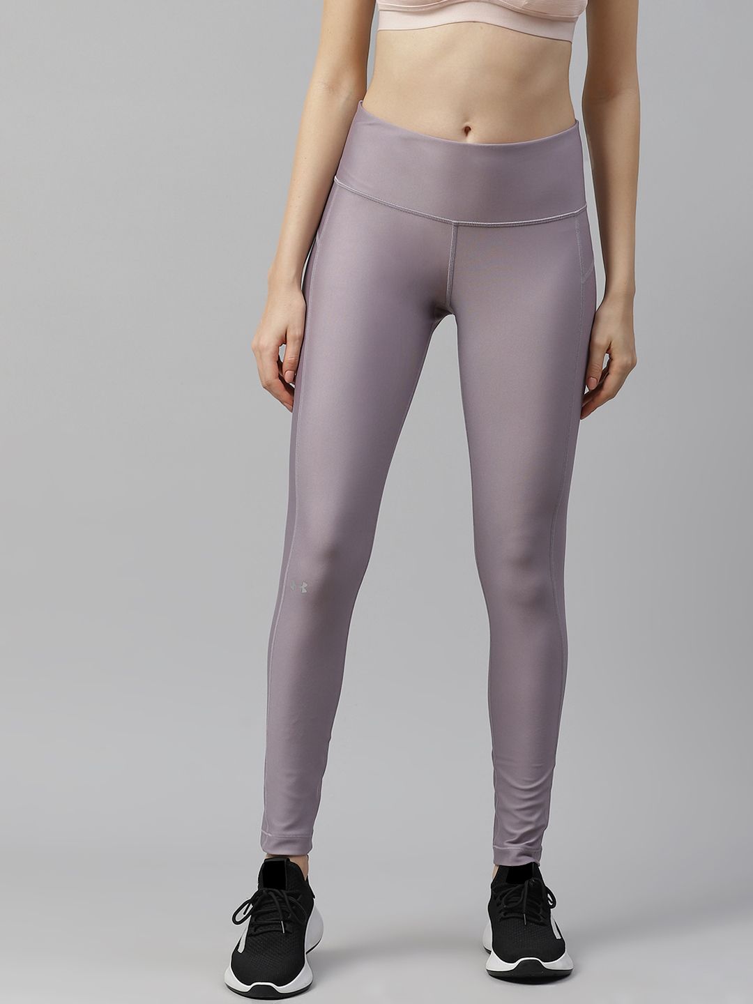 UNDER ARMOUR Women Lavender Heat Gear Armour Hi-Rise Solid Tights Price in India