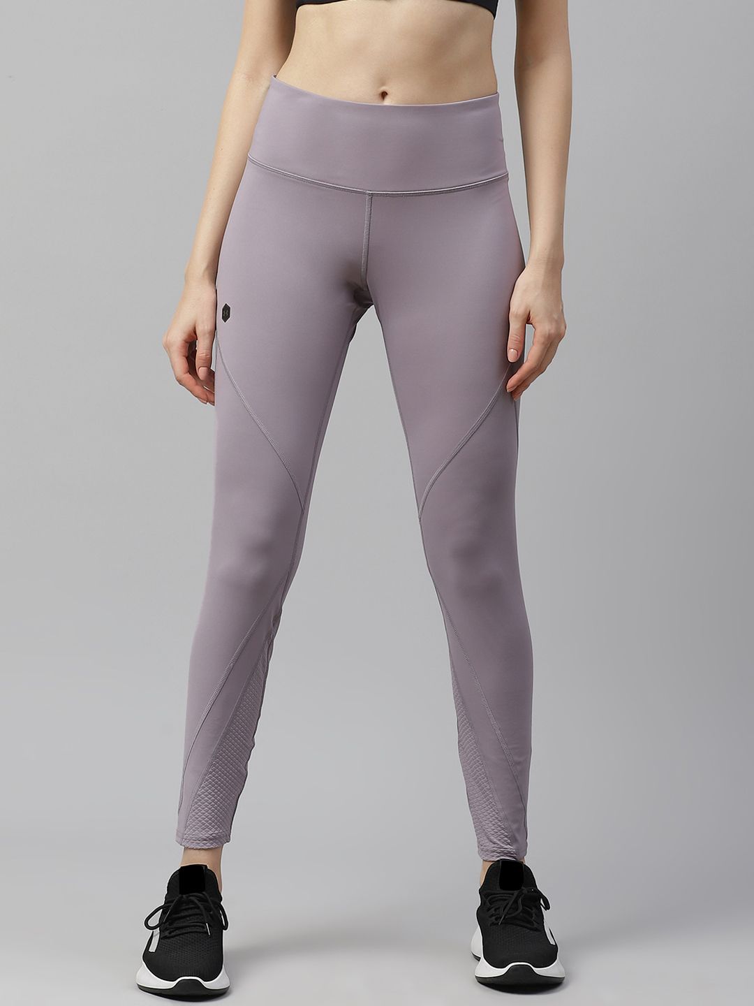 UNDER ARMOUR Women Lavender Solid Rush Tights Price in India