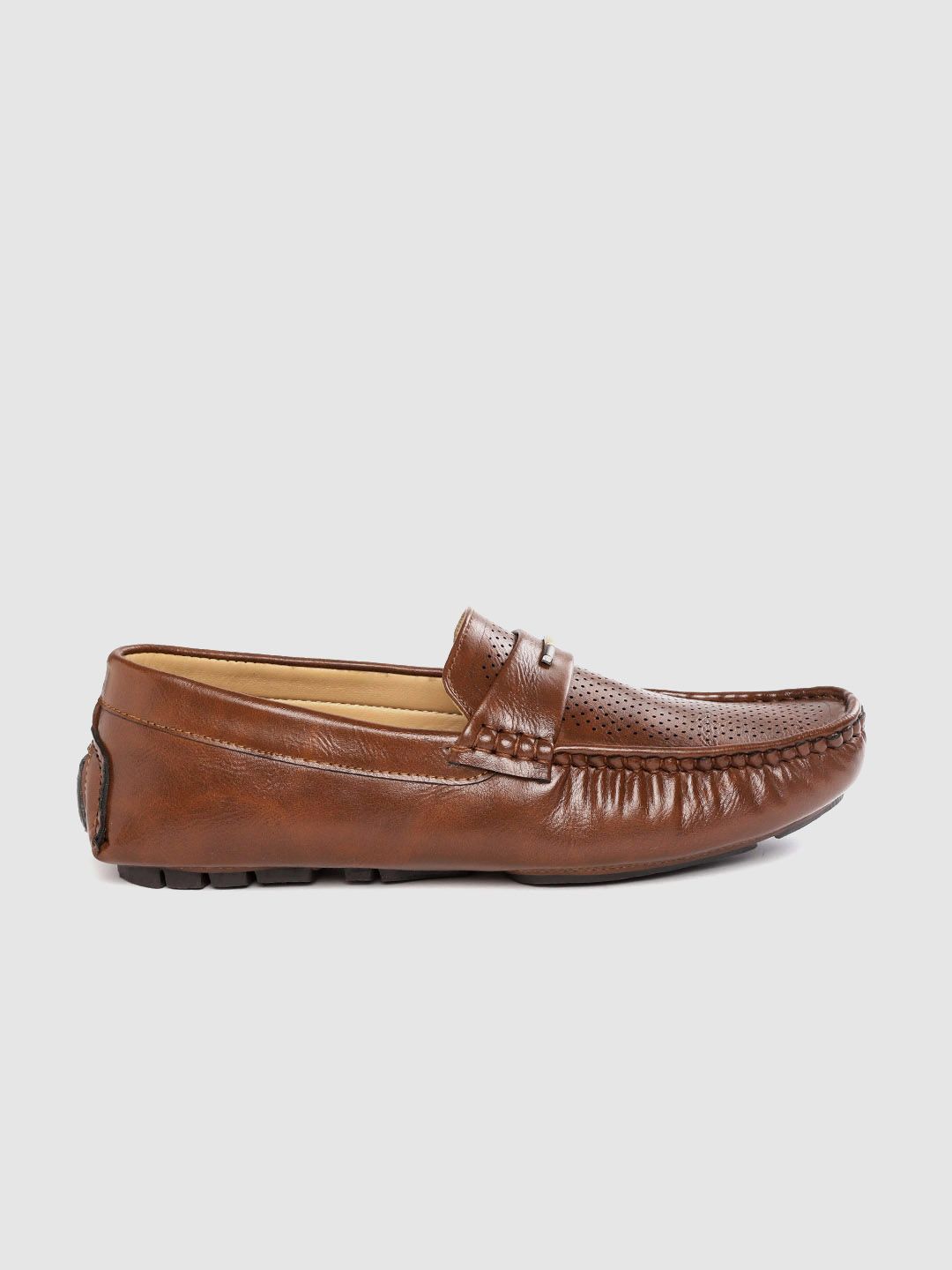 Mast & Harbour Men Brown Perforated Driving Shoes