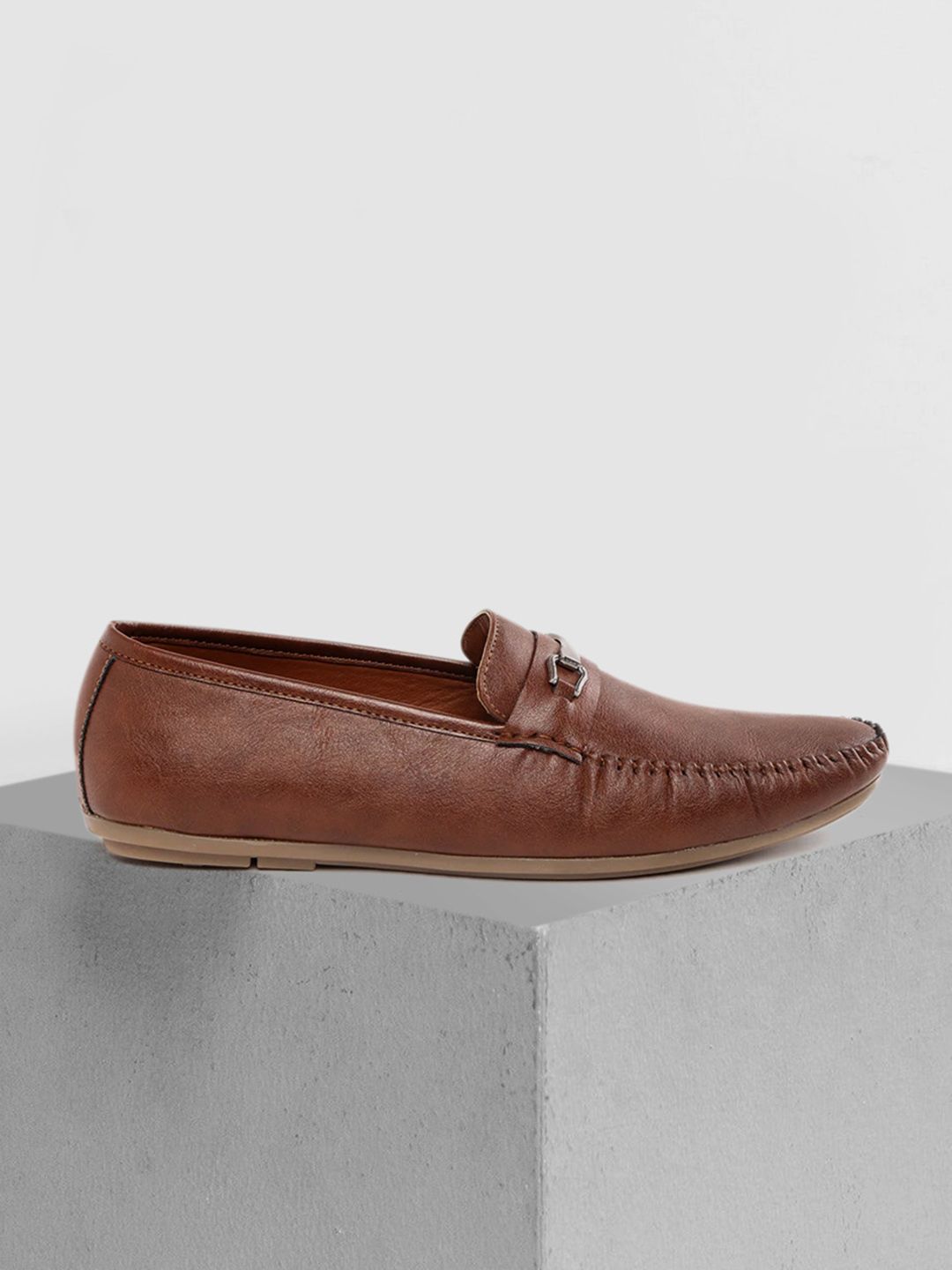 Mast & Harbour Men Brown Solid Horsebit Loafers