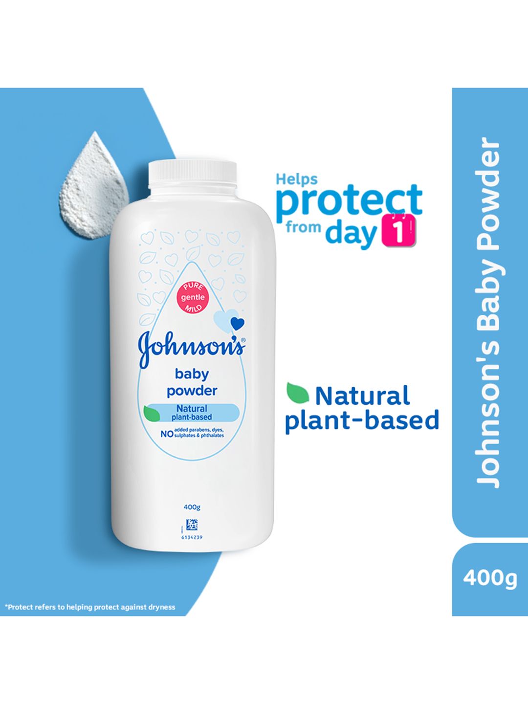 Johnsons Natural Baby Powder - Keeps Skin Comfortable & Dry - 400g