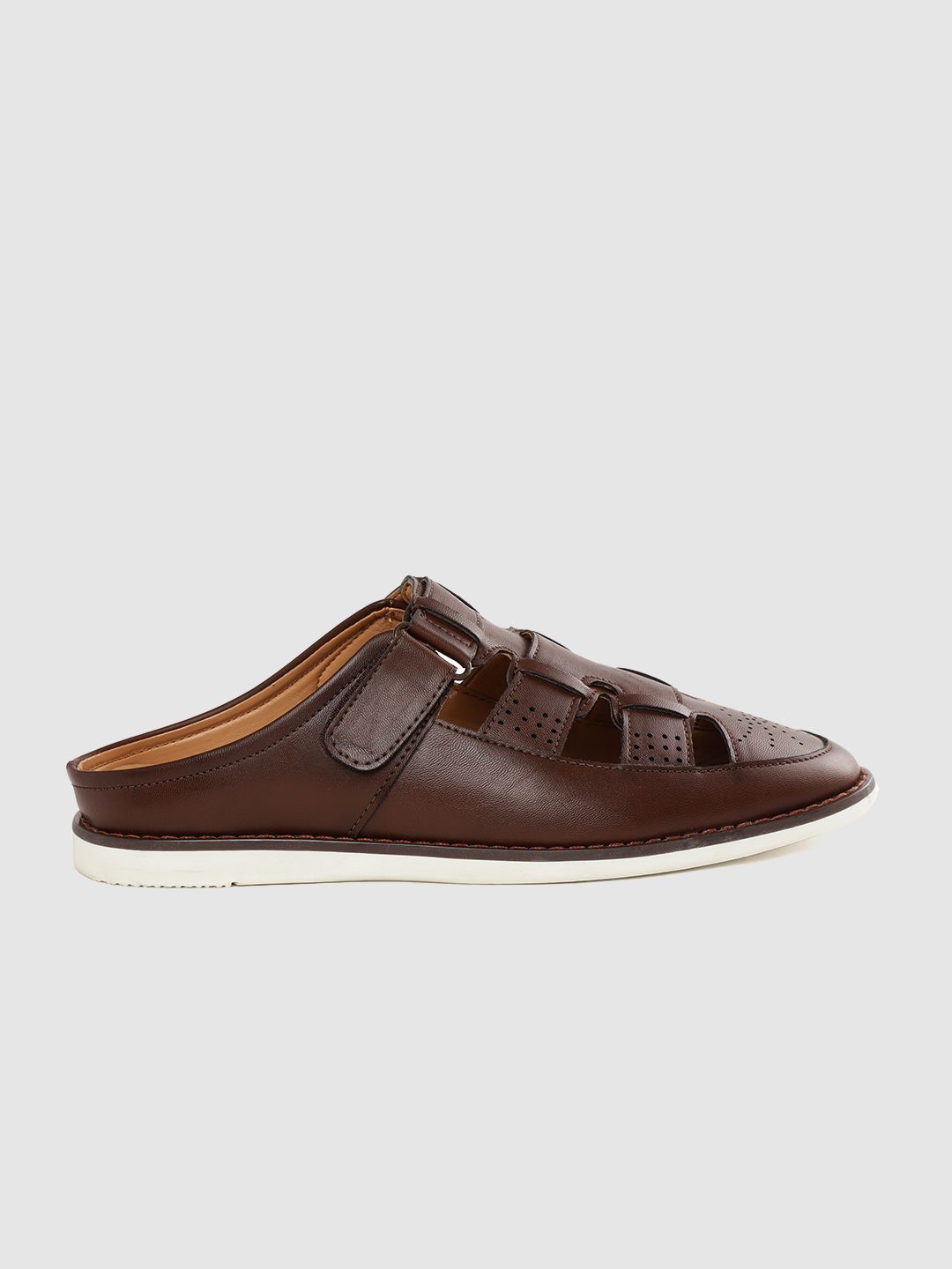Roadster Men Coffee Brown Perforated Fisherman Sandals