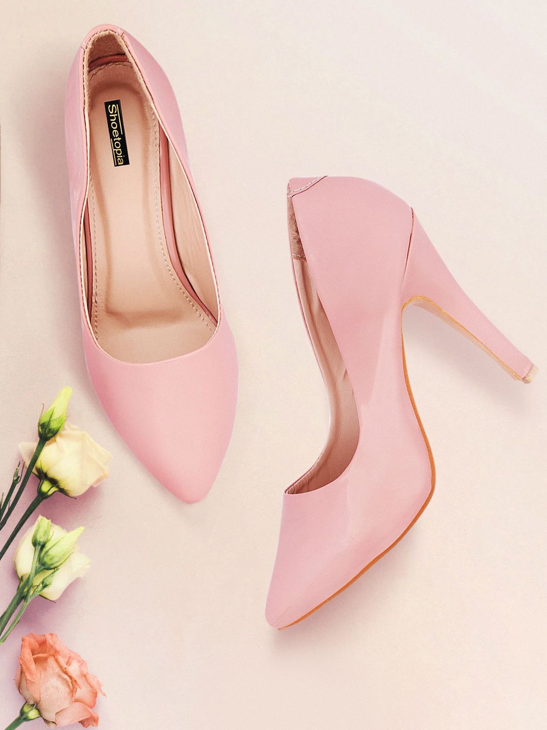 Shoetopia Women Pink Solid Stiletto Pumps Price in India