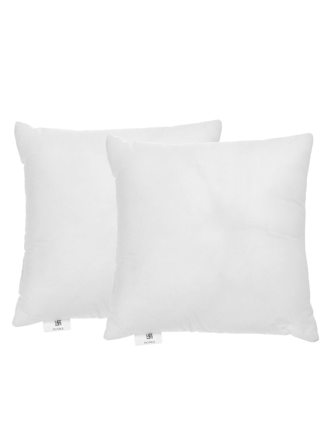 ROMEE Set Of 2 White Solid Microfiber Square Cushion Fillers Price in India