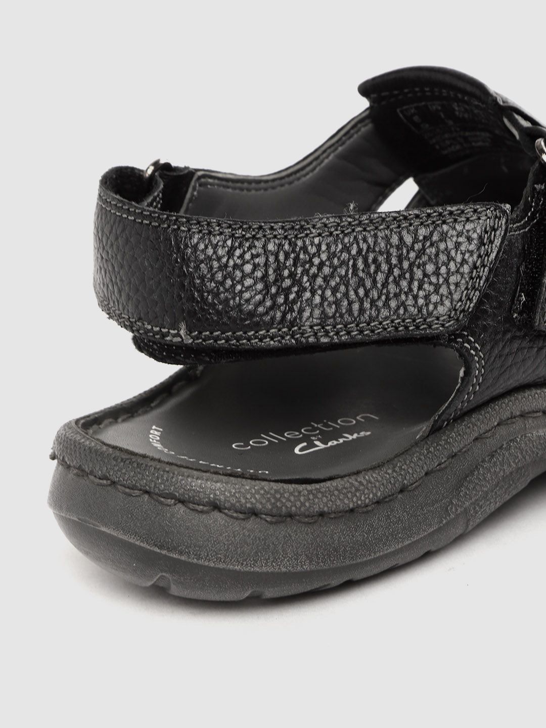 Buy Clarks Men Black Leather Fisherman Sandals - Sandals for  display picture 1