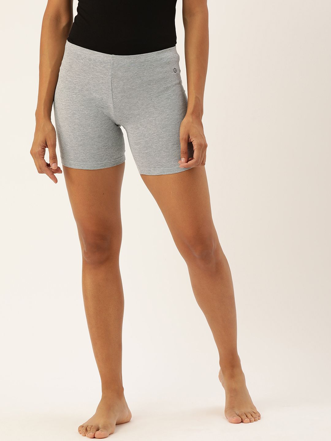 Enamor Women Grey Solid Lounge Shorts Price in India